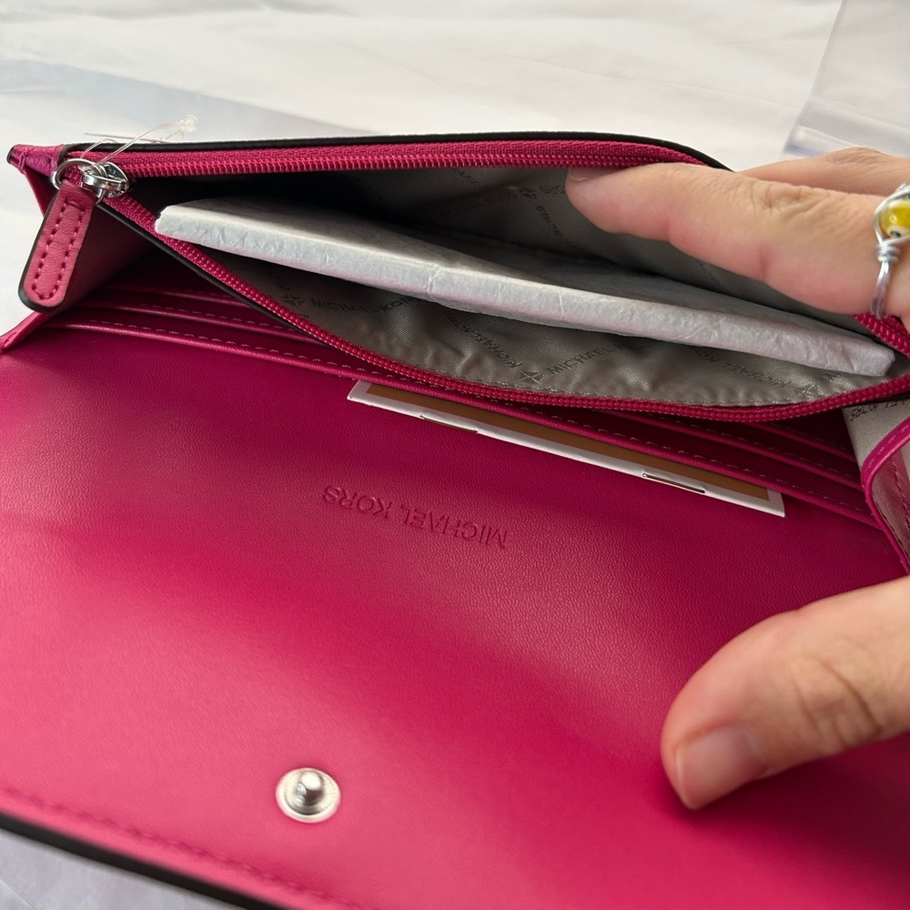 NWT Michael Kors Hamilton hot pink wallet - Picture 7 of 9